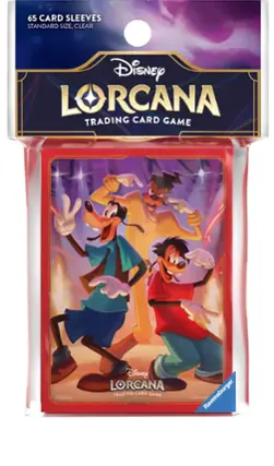 65 card sleeves, standard size, clear, Disney Lorcana trading card game, Disney.
