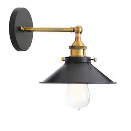 Comfort Essence - Vintage Industrial Metal Wall Sconce Lighting Degree Adjustable Lamp - Antique-Black