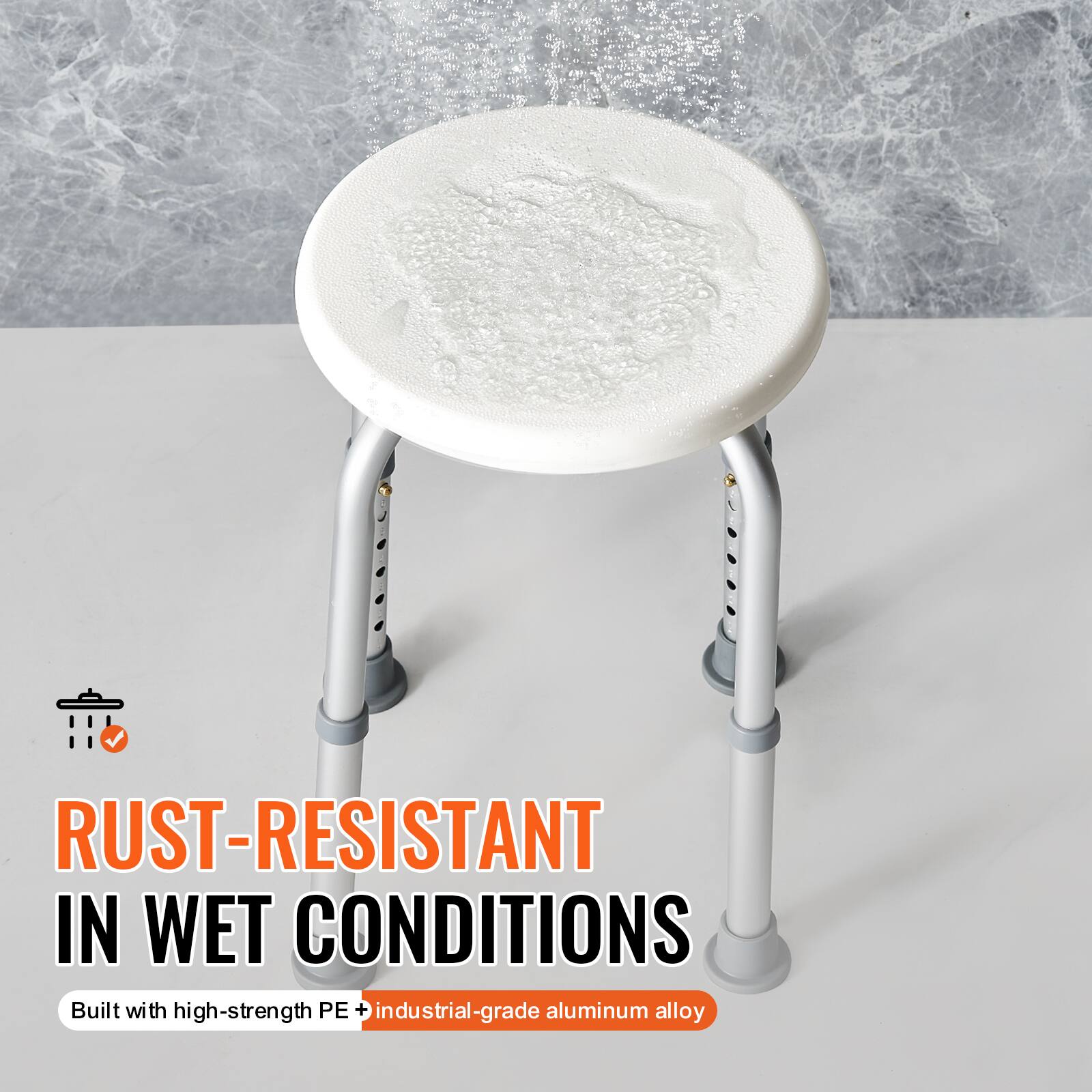 RUST-RESISTANT IN WET CONDITIONS
Built with high-strength PE + industrial-grade aluminum alloy