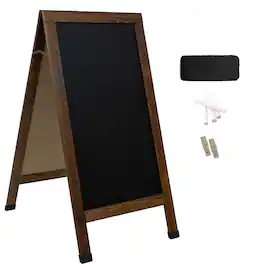 Sunnydaze - 57" x 27" Chalkboard with Chalk and Eraser - Rustic Brown