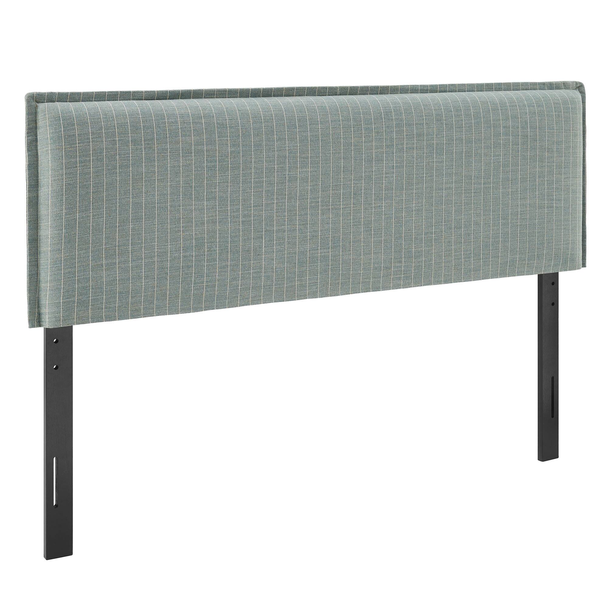 Angle. Modway - Camille Striped Linen Blend Headboard by Modway - Spa Blue Stripe.