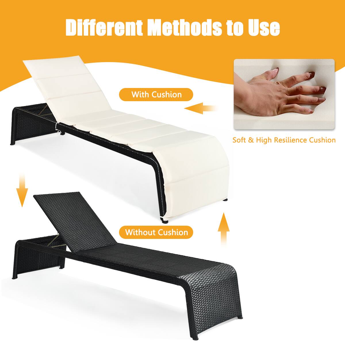 Different Methods to Use

With Cushion
Soft & High Resilience Cushion

Without Cushion