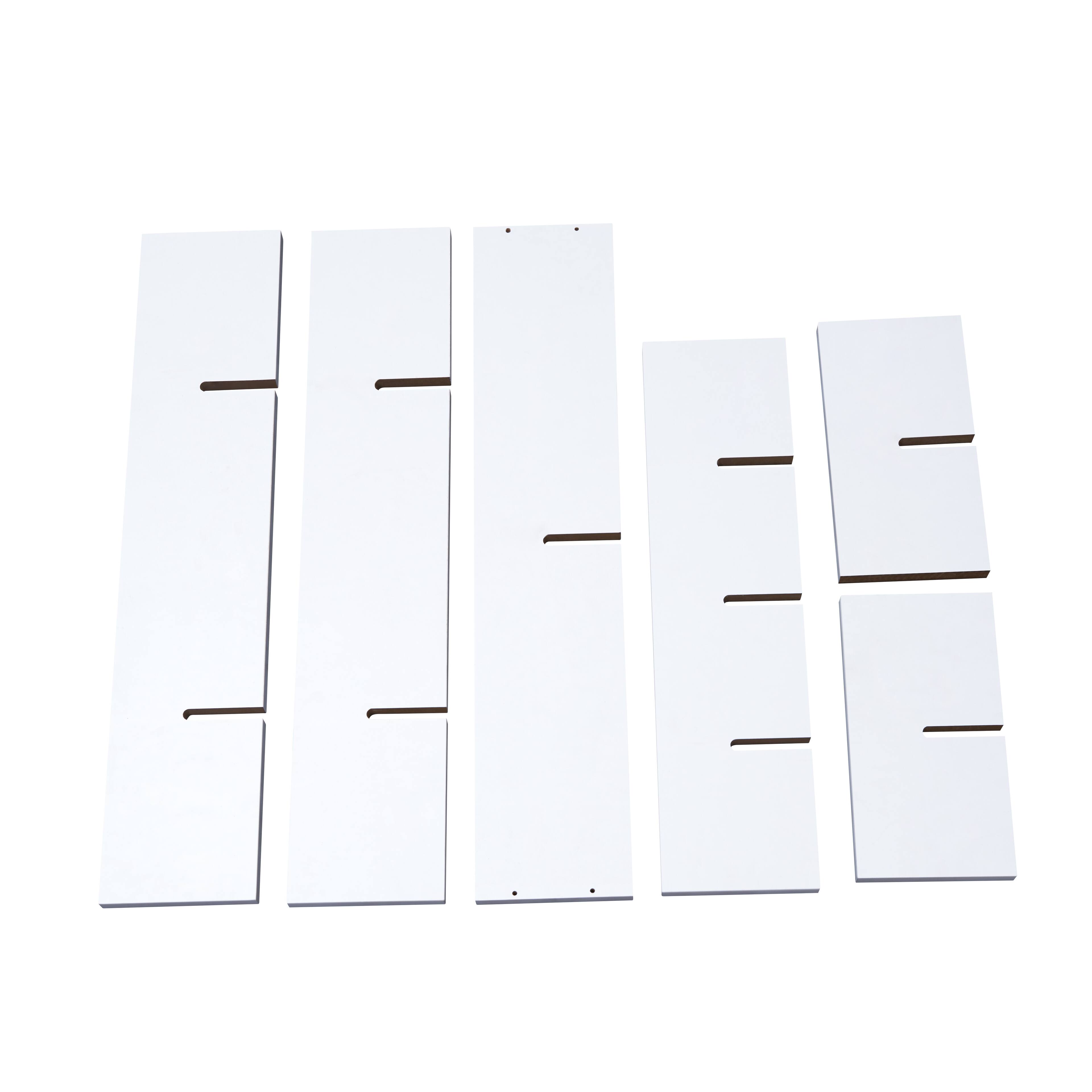 Alt View 5. Danya B - Three Tier Asymmetrical Wall Shelf - White - White.