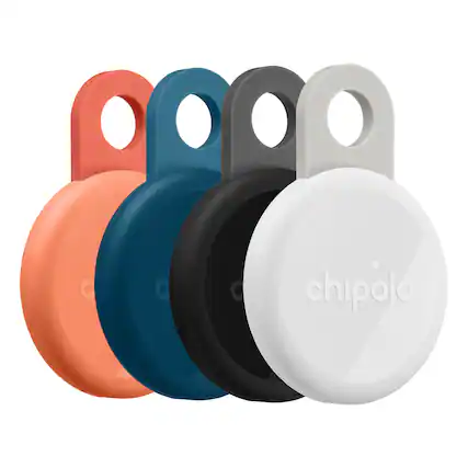 Front. Chipolo - LOOP Rechargeable Device Tracking Tag 4 Pack - Charcoal/Chalk/Navy/Coral.