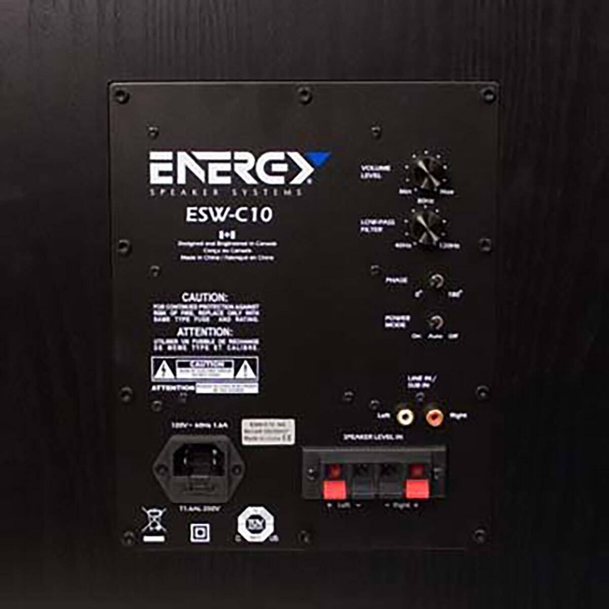 ENERGY SPEAKER SYSTEMS ESW-C10 1+ CAUTION: ATTENTION: