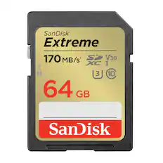 SanDisk Extreme
170 MB/s*
64 GB
V30
XC I
3 UHS-I
10
SanDisk