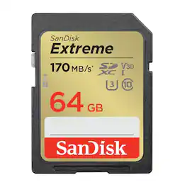 SanDisk - 64GB Extreme UHS-I SDXC Memory Card