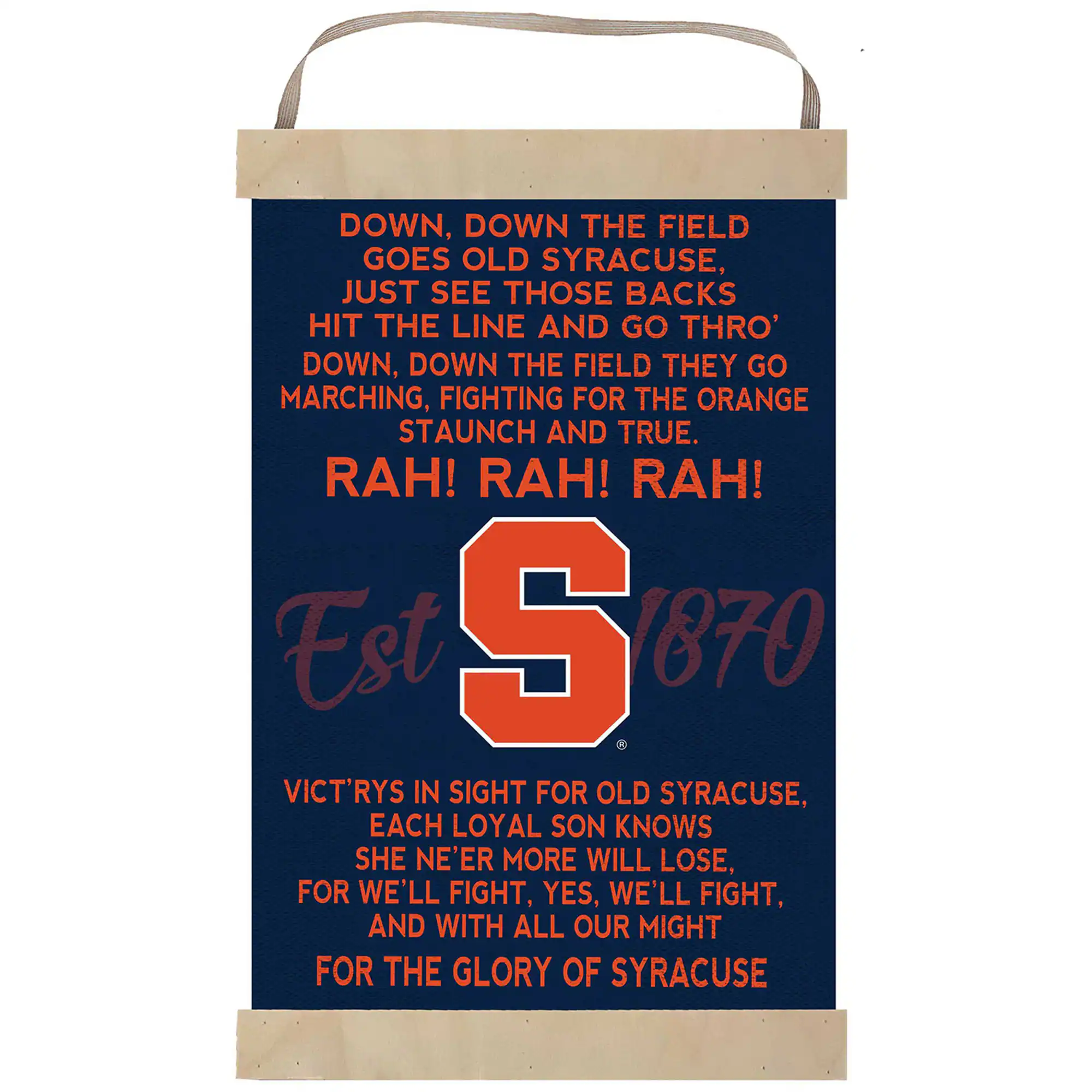 Syracuse Orange Fight Song Banner Sign