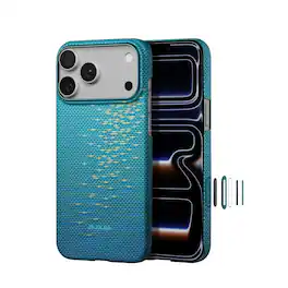 Pitaka - iPhone 17 Pro Case 6.3" Compatible with MagSafe, Ultra-Slim Case With Caseless Touch Feeling, Aramid Fiber Woven - Lucid Blue