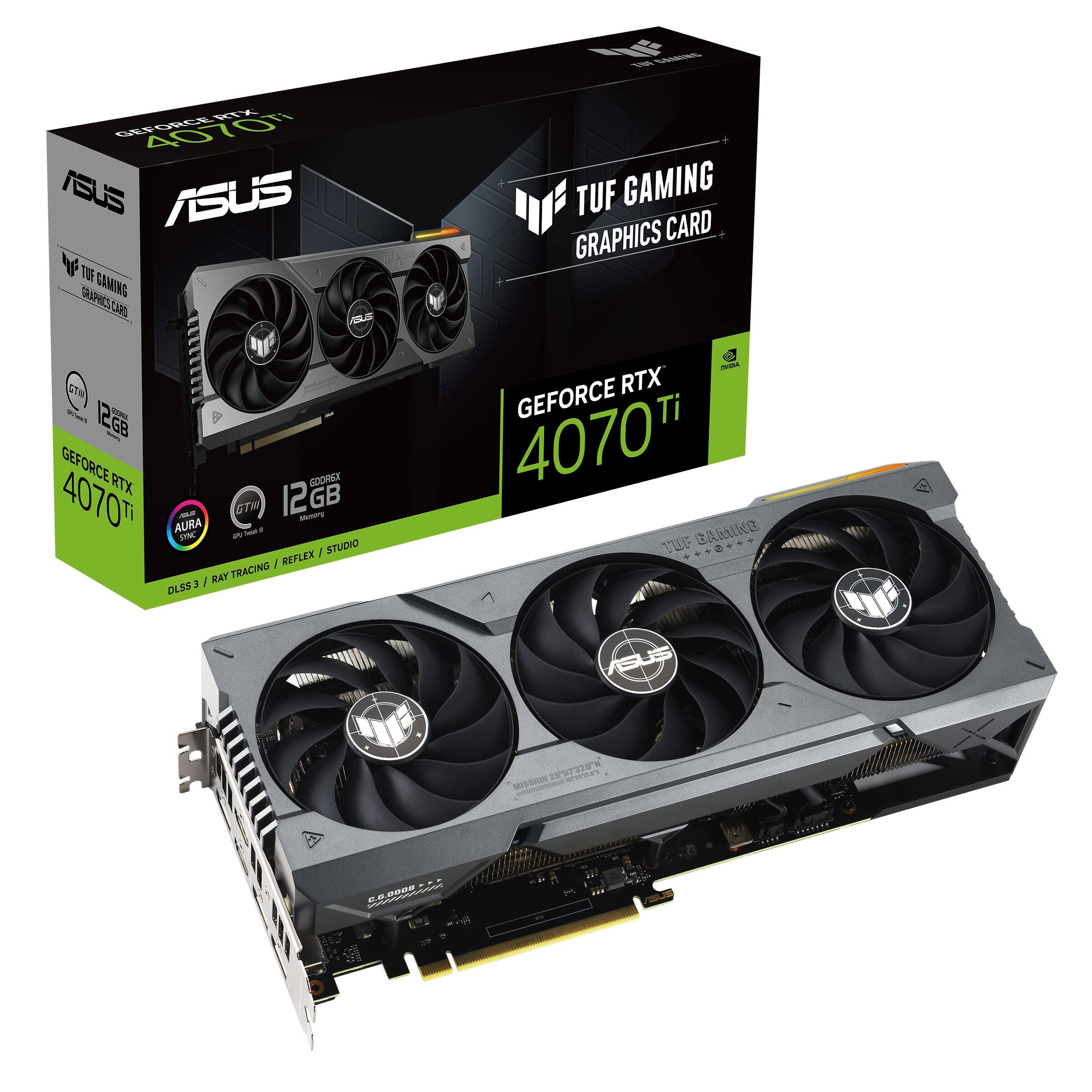 Alt View 17. ASUS - NVIDIA GeForce RTX 4070 Ti TUF 12GB GDDR6X PCI Express 4.0 Graphics Card - Black.