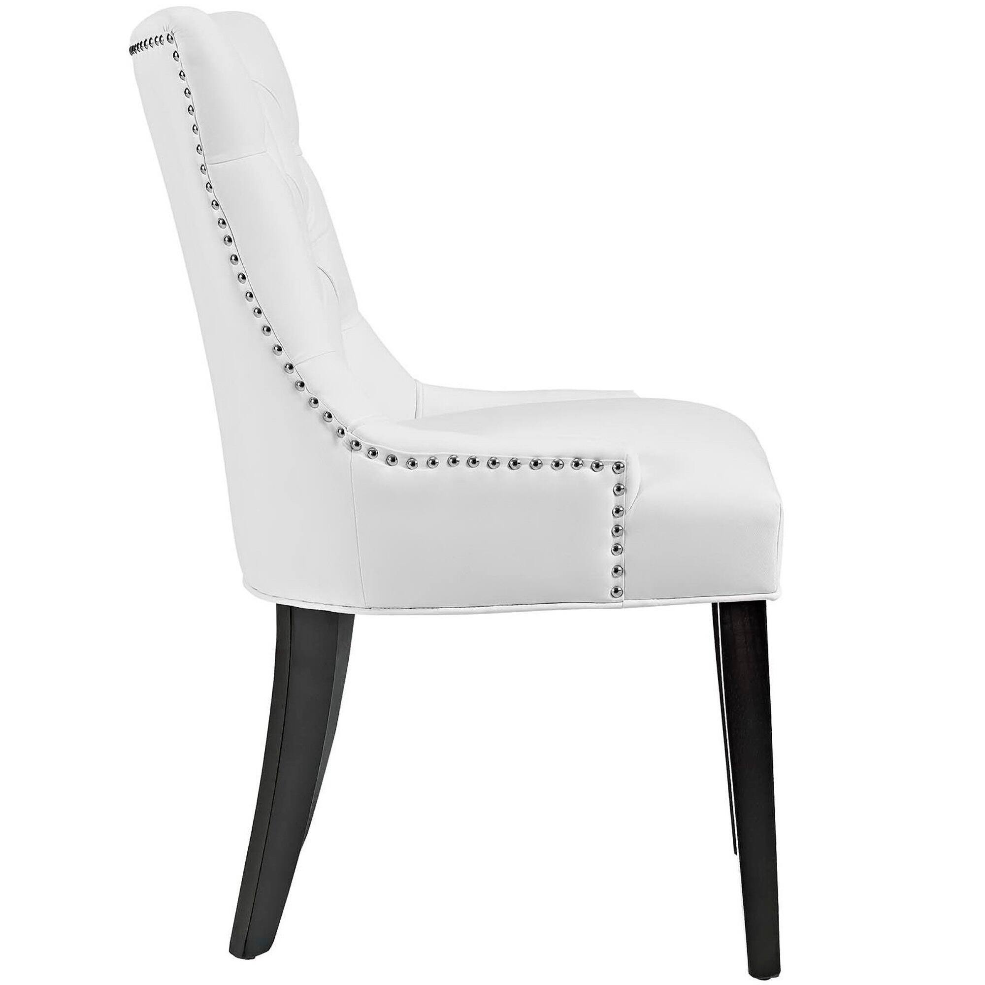 Angle. Modway - Regent Tufted Vegan Leather Dining Chair by Modway - White.