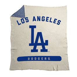 Logo Brands - Los Angeles Dodgers 50" x 60" Luxe Dreams Throw Blanket - Oatmeal