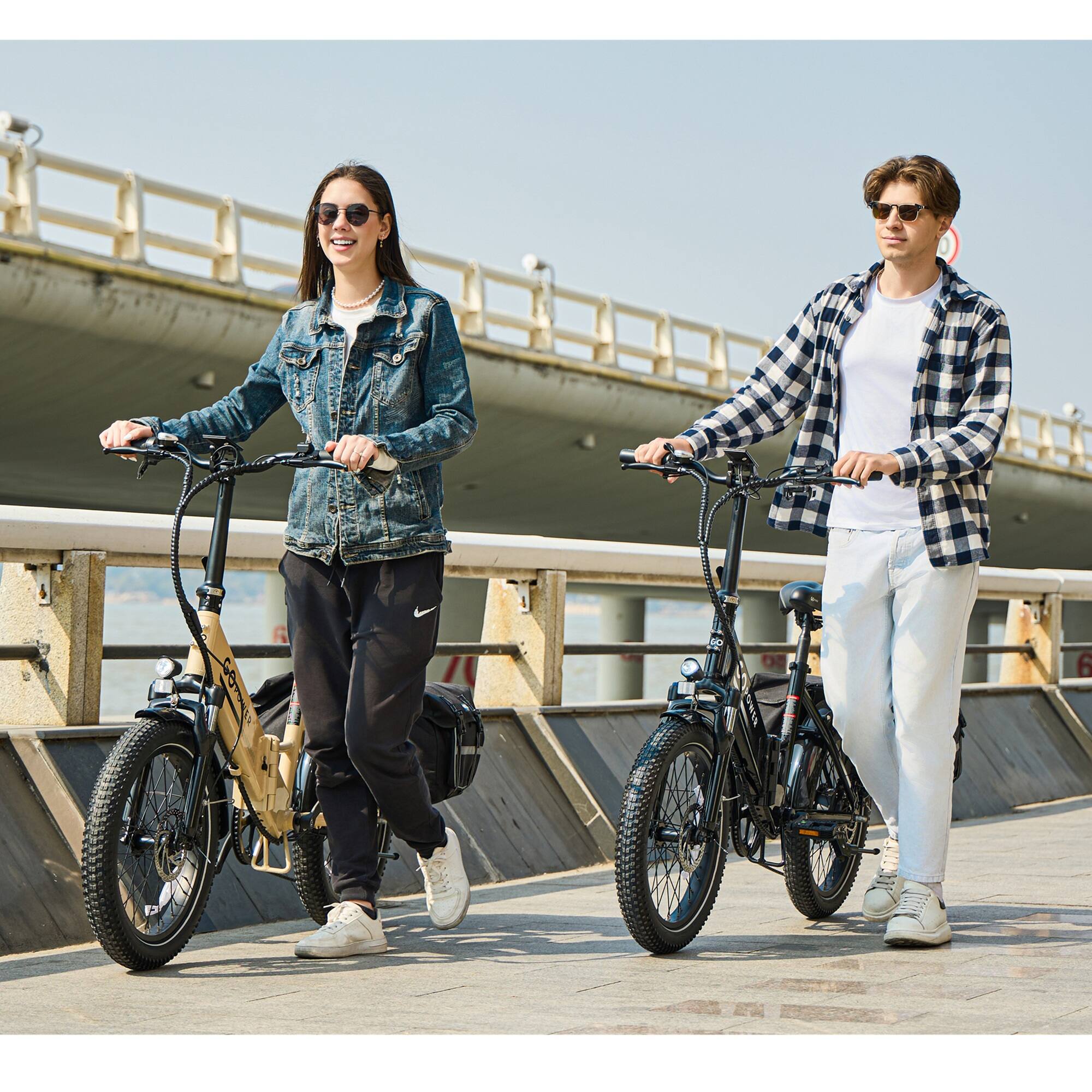 Alt View 1. GoPowerBike - GoPowerBike GoPlus Folding Electric Bike | UL2849 Certified | Orange - Orange.