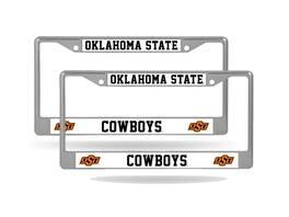 Rico Industries - Oklahoma State Cowboys (Set of 2) Chrome Metal License Plate Frames - Multi