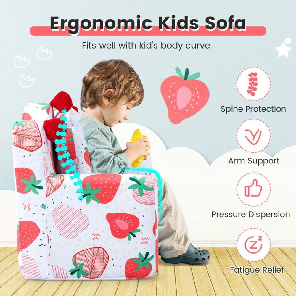 Ergonomic Kids Sofa  
Fits well with kid's body curve  
- Spine Protection  
- Arm Support  
- Pressure Dispersion  
- Fatigue Relief