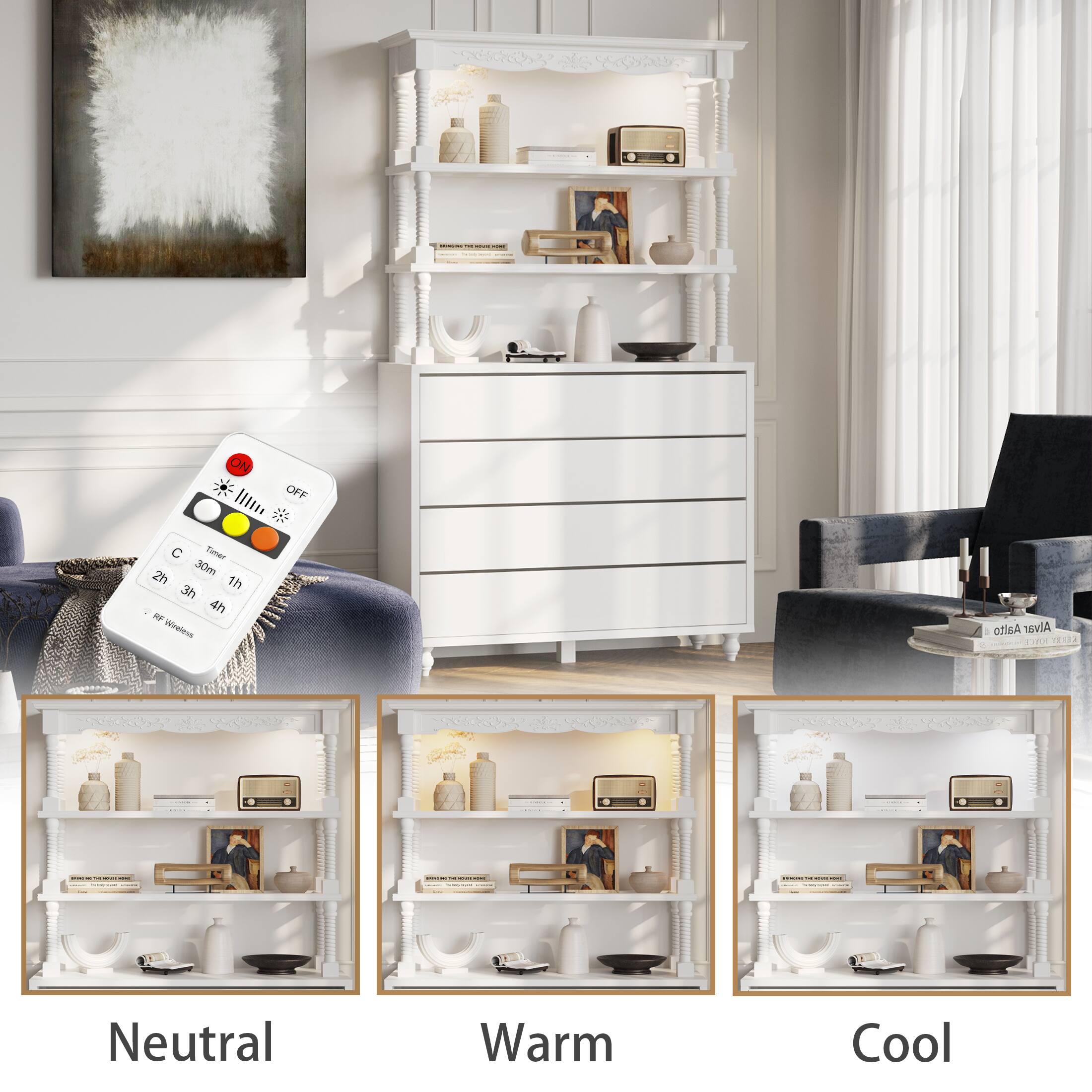 ON OFF IIIIu C Tames 2h a0m 1h 3h 4h - Wiretess Aalto Alvar OPA - | : : I | | | I | I |  Neutral Warm Cool