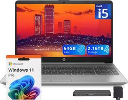 HP - 250 G9 15.6" FHD Anti-Glare Laptop, Intel Core i5-1335U,64GB RAM, 2TB SSD ,Intel Iris Xe Graphics,Win 11 Pro - Silver