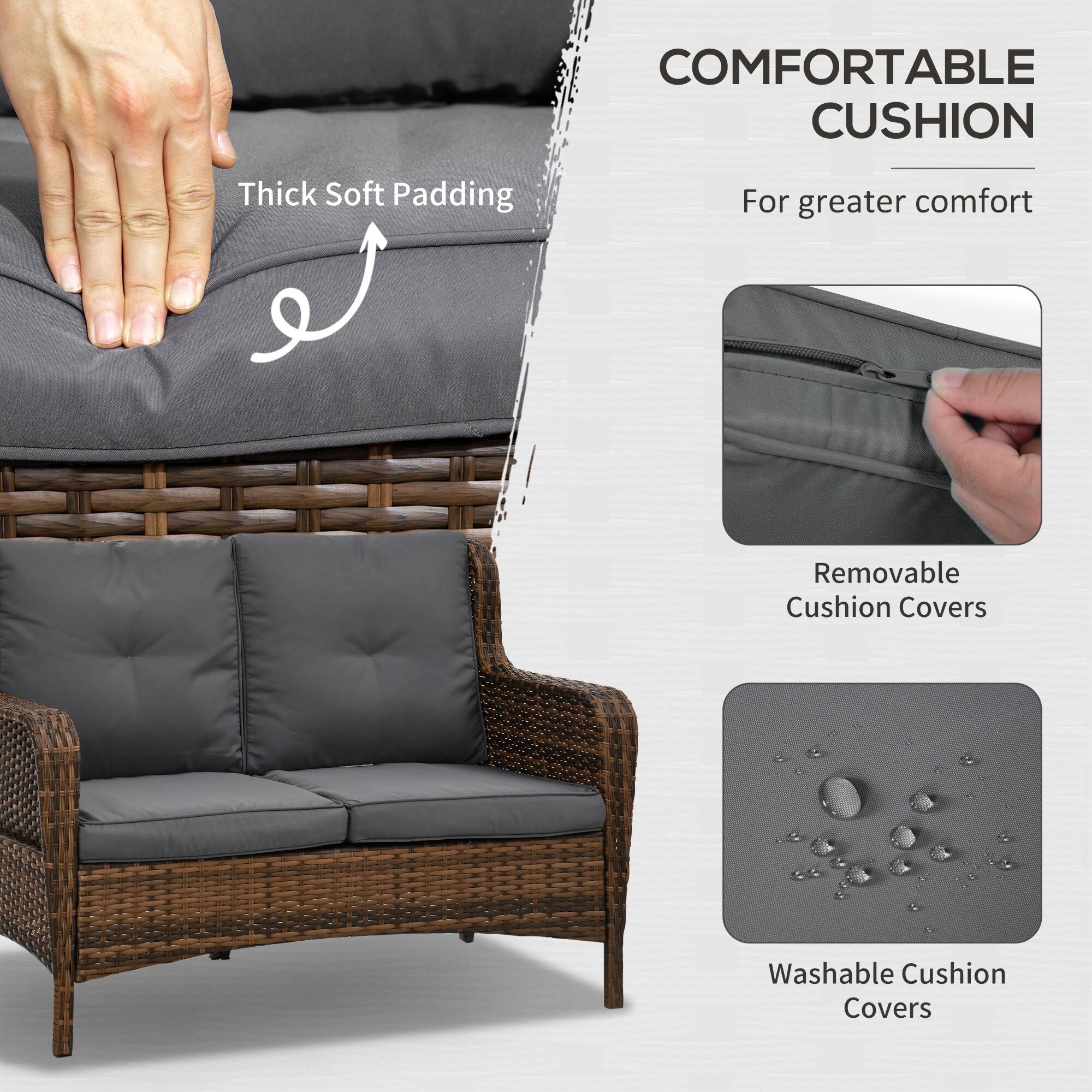 COMFORTABLE CUSHION
Thick Soft Padding
For greater comfort
Removable Cushion Covers
Washable Cushion Covers