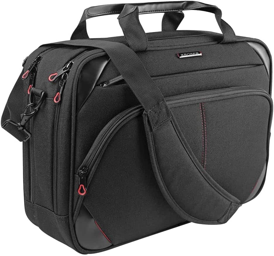 Vulpecula Spade - Laptop Bag 15.6 Inch Laptop Briefcase Laptop Messenger Bag Water Repellent Computer Case Laptop Shoulder Bag - Blackred