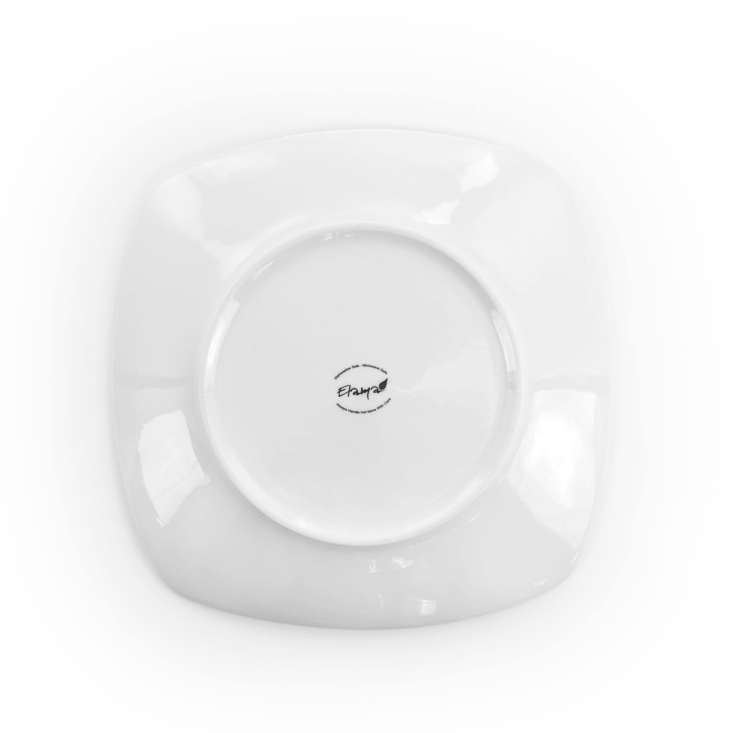 Alt View 3. Elama - Elama Bishop 16 Piece Soft Square Porcelain Dinnerware Set in White - White.