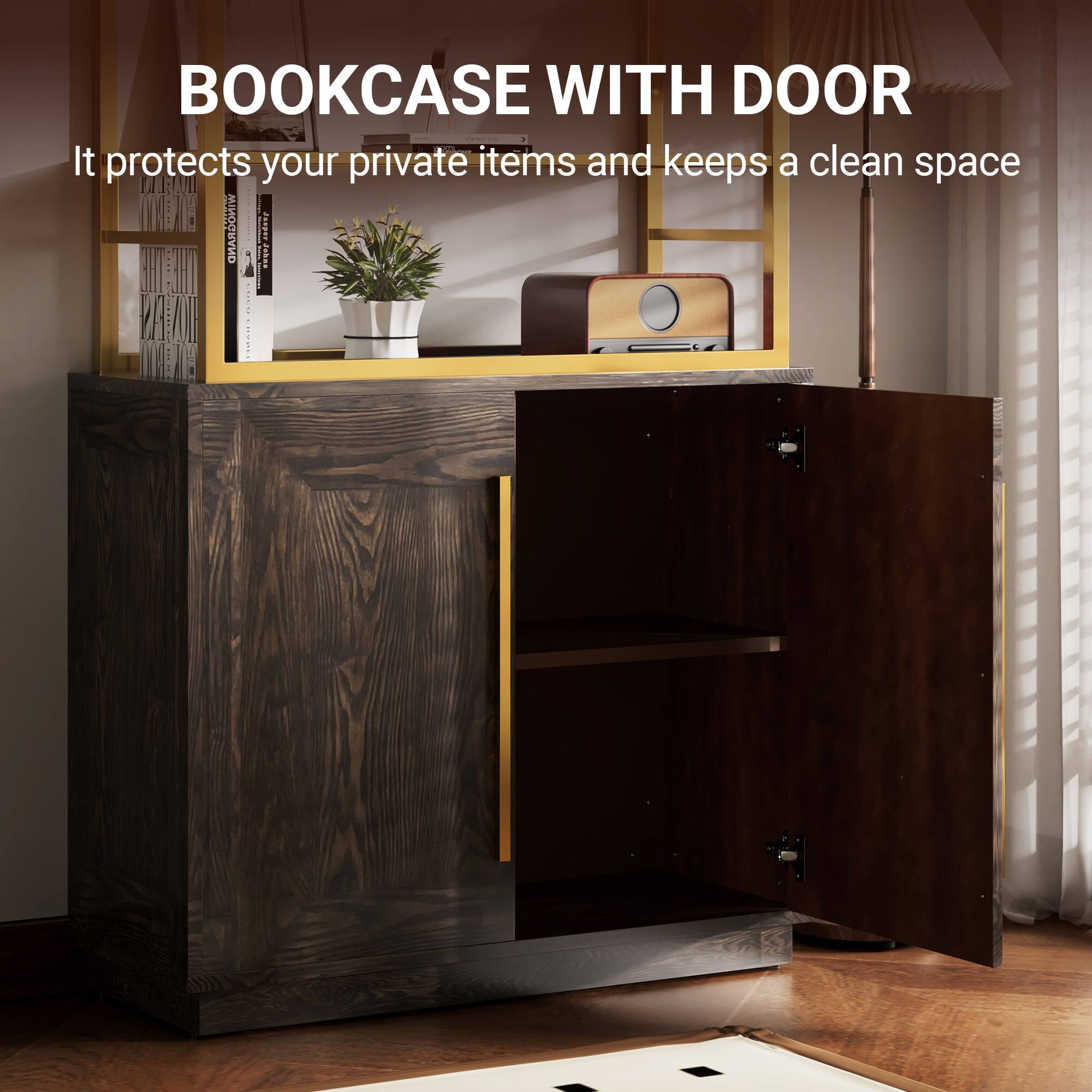 BOOKCASE WITH DOOR  
It protects your private items and keeps a clean space