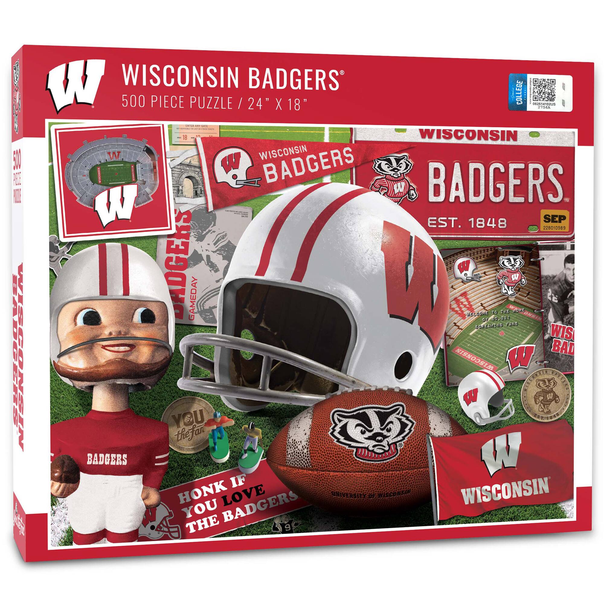 YouTheFan - Wisconsin Badgers 500-Piece Retro Series Puzzle - Multicolor price history on PriceWatchPro