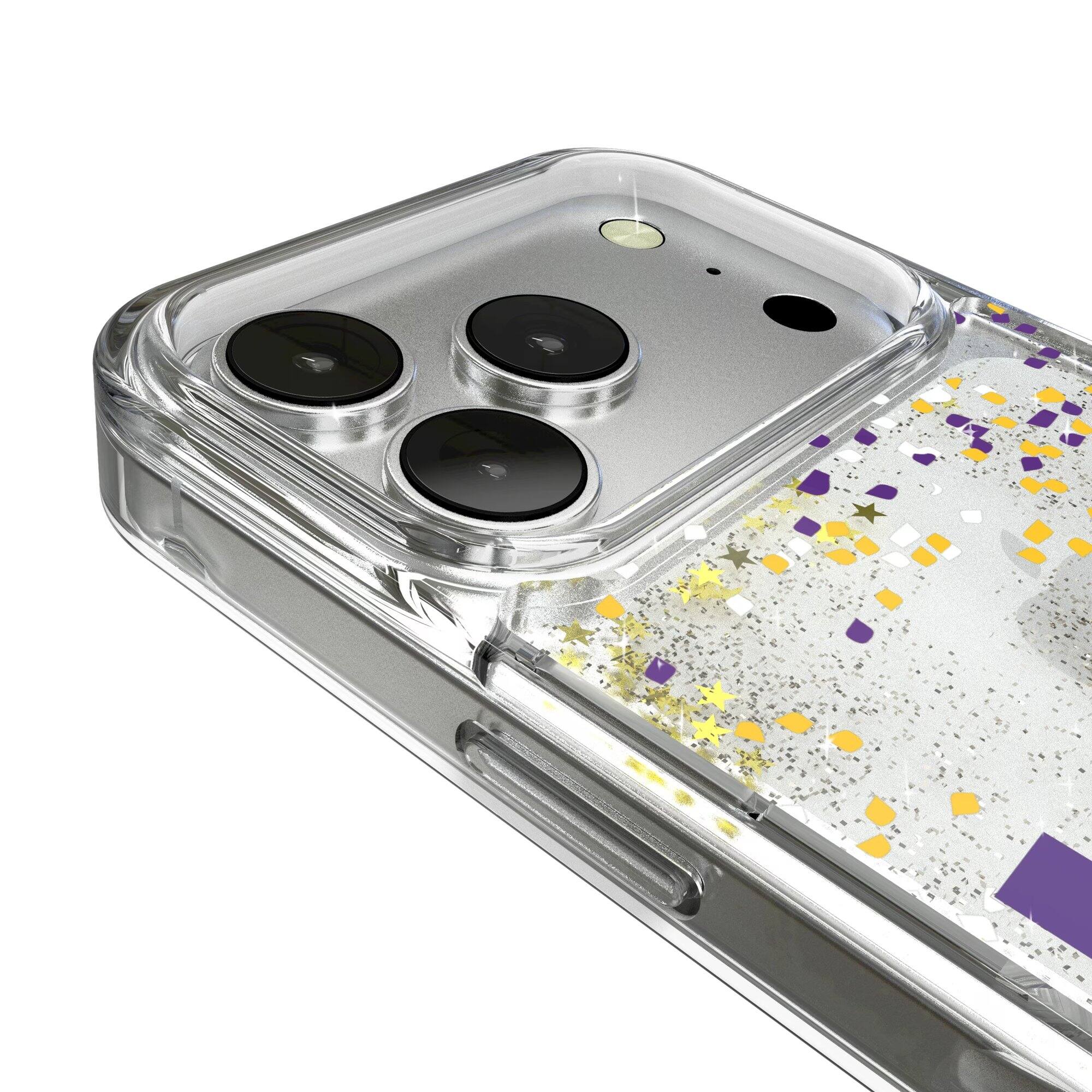Alt View 2. Keyscaper - LSU Tigers iPhone Glitter Confetti Design Case - 14 - Multicolor.