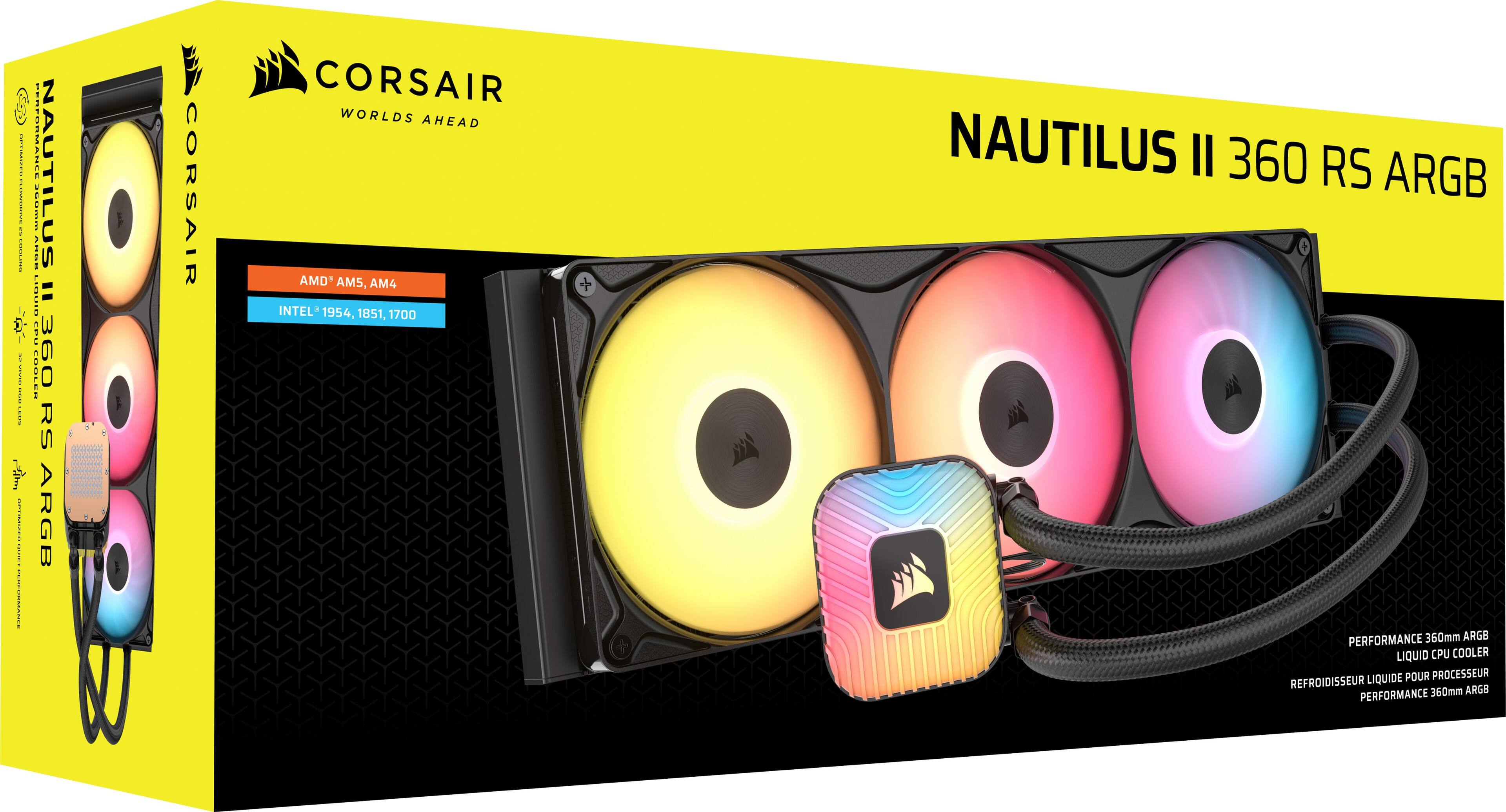 MINICO EUGLING -- man LEERS CHOISED LOCKER CHEESENCE

RMANCE NAUTILUS summe ARCO LIQUID : CPU DOLE 360 : RS ARGB

CORSAIR
CORSAIR WORLDS AHEAD AMD AM5, AM4 INTEL 1954, 1851, 1700

NAUTILUS II 360 RS ARGB PERFORMANCE 360mm ARGB LIQUID CPU COOLER LIQUIDE POUR PROCESSEUR REFROIDISSEUR ARGS PERFORMANCE 360mm