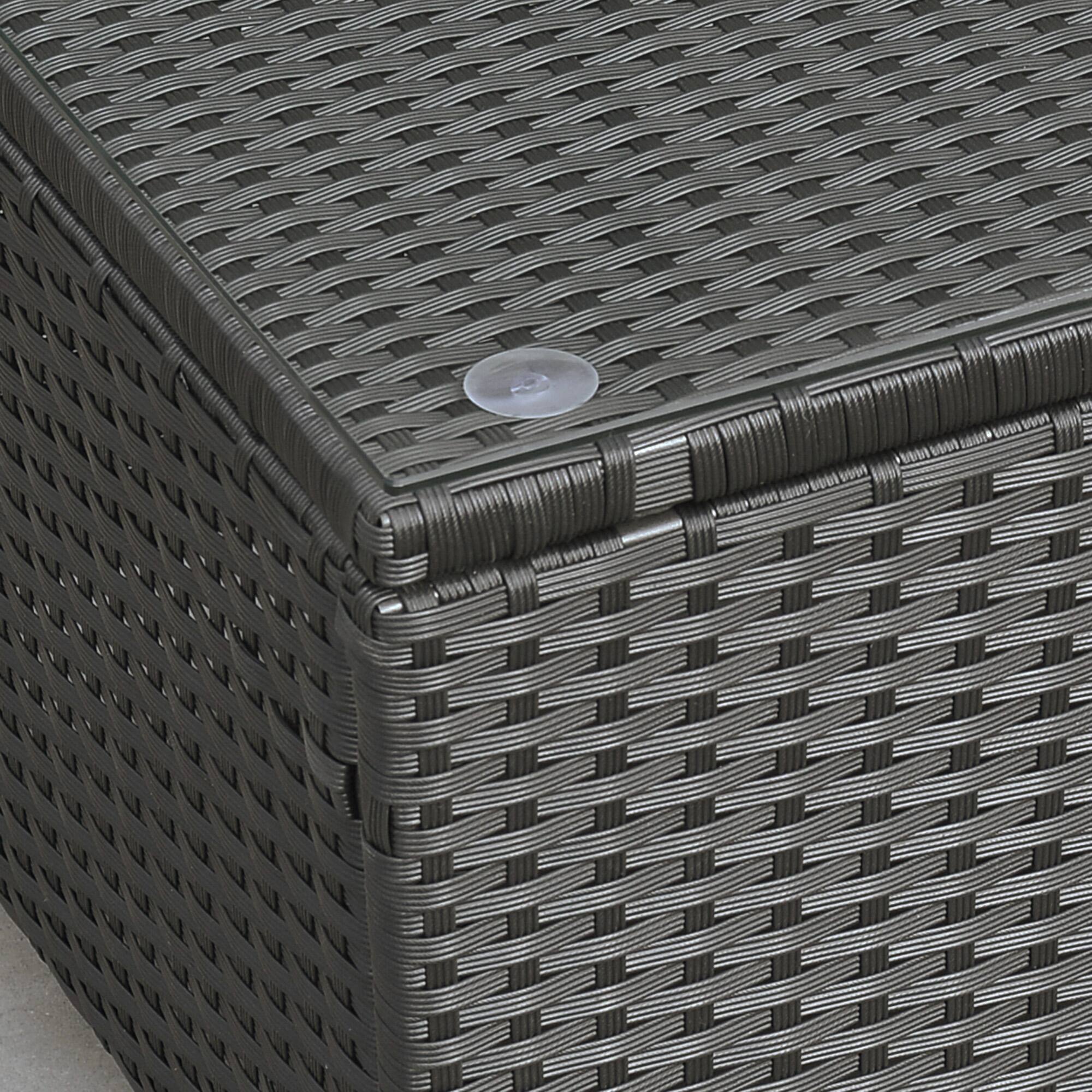 Alt View 3. Outsunny - Outsunny Patio Furniture, Wicker Coffee Table, Hand-Woven PE Rattan Side Table - Black.