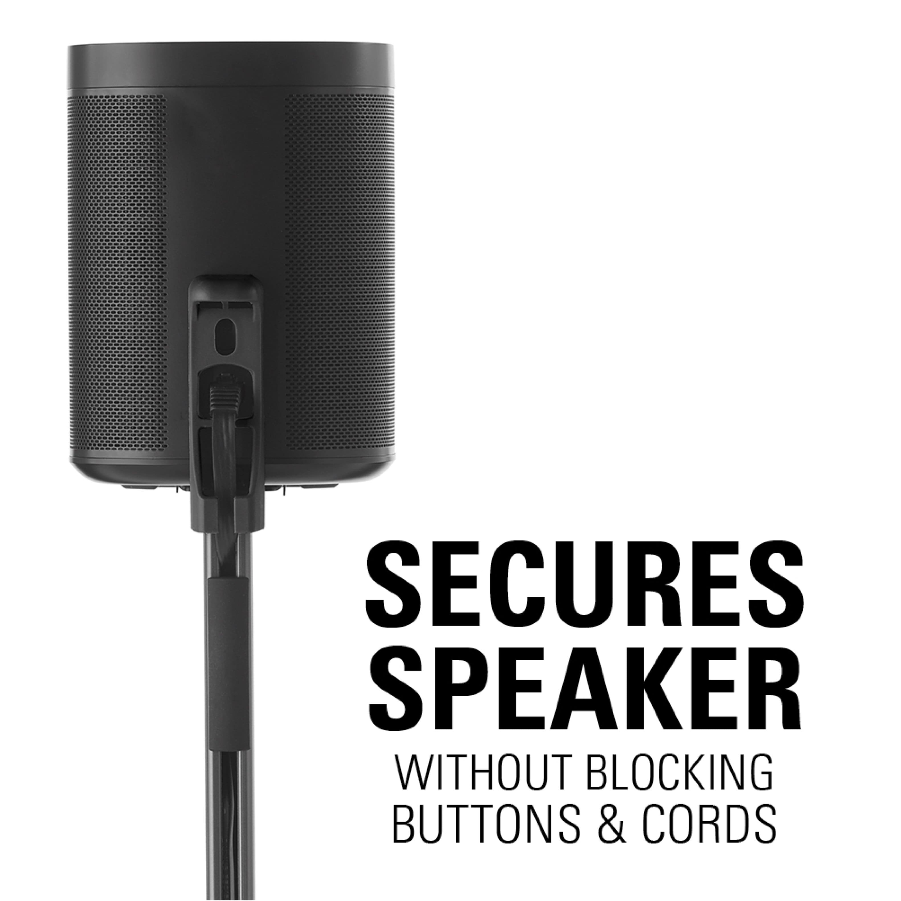 Secures Speaker Without Blocking Buttons & Cords