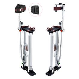 VEVOR - Drywall Stilts, 24''-40'' Adjustable Aluminum Tool Stilts with Protective Knee Pads, Durable and Non-slip Work Stilts - Silver