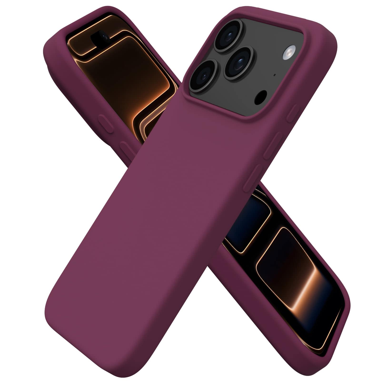 Front. Ornarto - ORNARTO Designed for iPhone 17 Pro Case 6.3", Liquid Silicone Soft Gel Shockproof Protective Case-Wine Red - Wine Red.