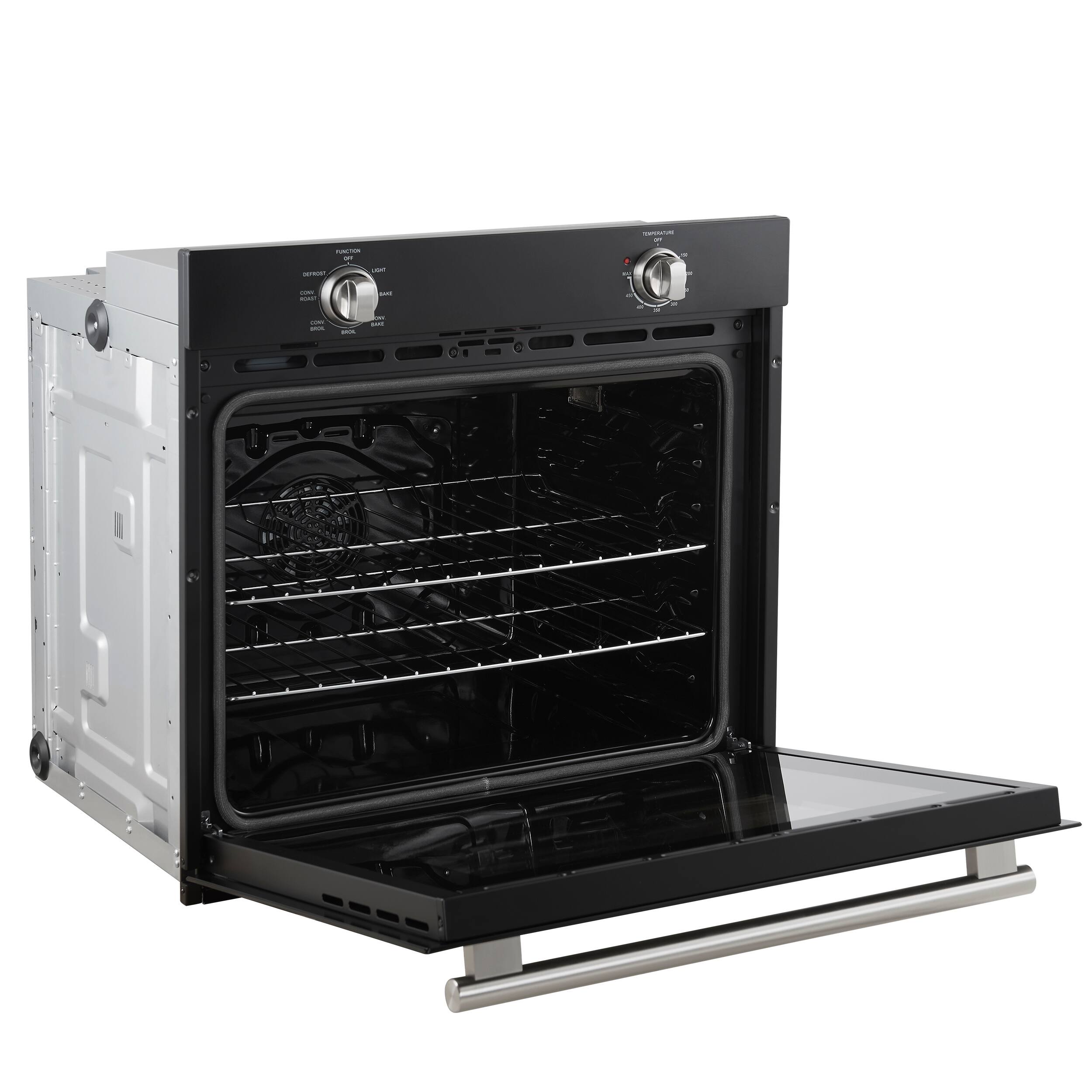 Alt View 4. Forno Appliances - Vomero 30" 5 Cu. Ft. Built-In Electric Convection Single Wall Oven - Black.