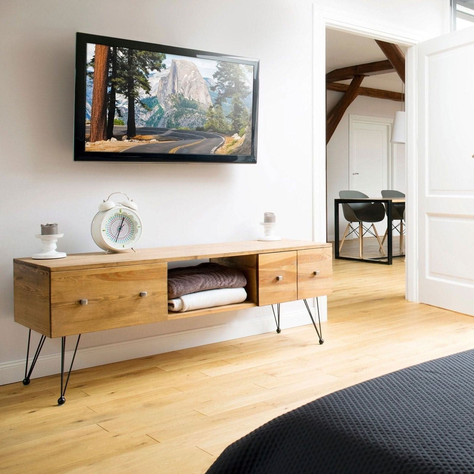 Angle. Mount-It! - Low Profile Tilt TV Wall Mount for 24"–32" TVs, Slim Design, Adjustable Tilt - Black.