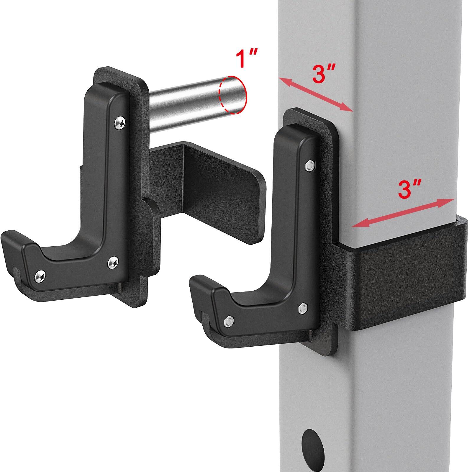 ThinkLink Electronic - Solid Steel J Hooks For 2 X Or 3 Tube Power Cage With 1 1 2 5 8 Hole Squat Rack Attachment J hook Barbell - Multi