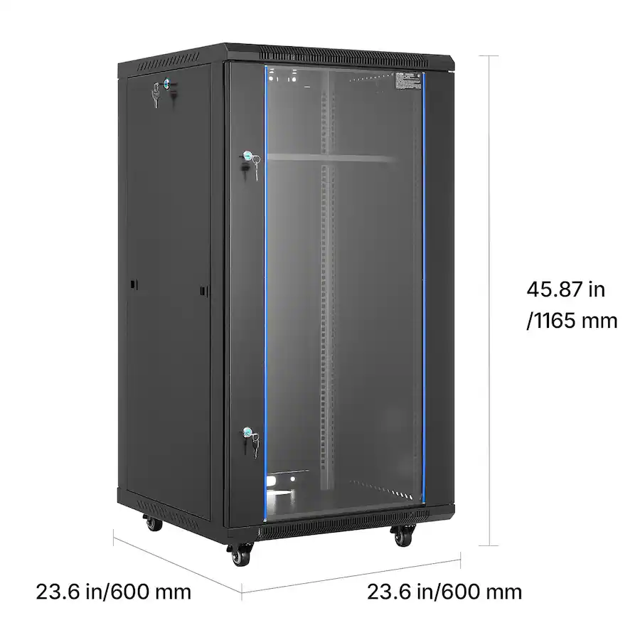 Spt Racks VEVOR 22U Network Cabinet Wall Mount, 23.6 in Depth, 300 lbs Max Load ...