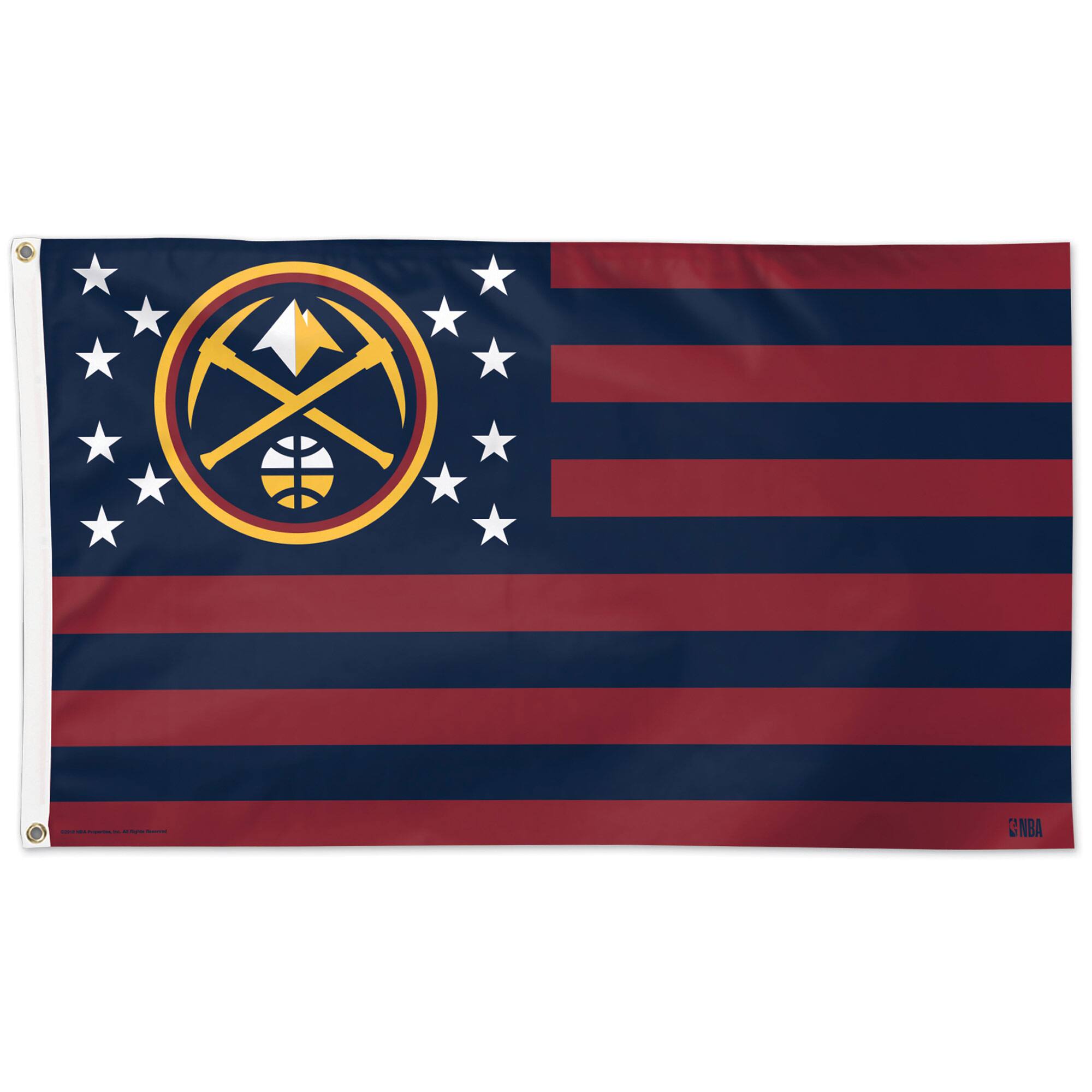 Front. WinCraft - Denver Nuggets 3' x 5' Stars & Stripes One-Sided Flag - Multicolor.