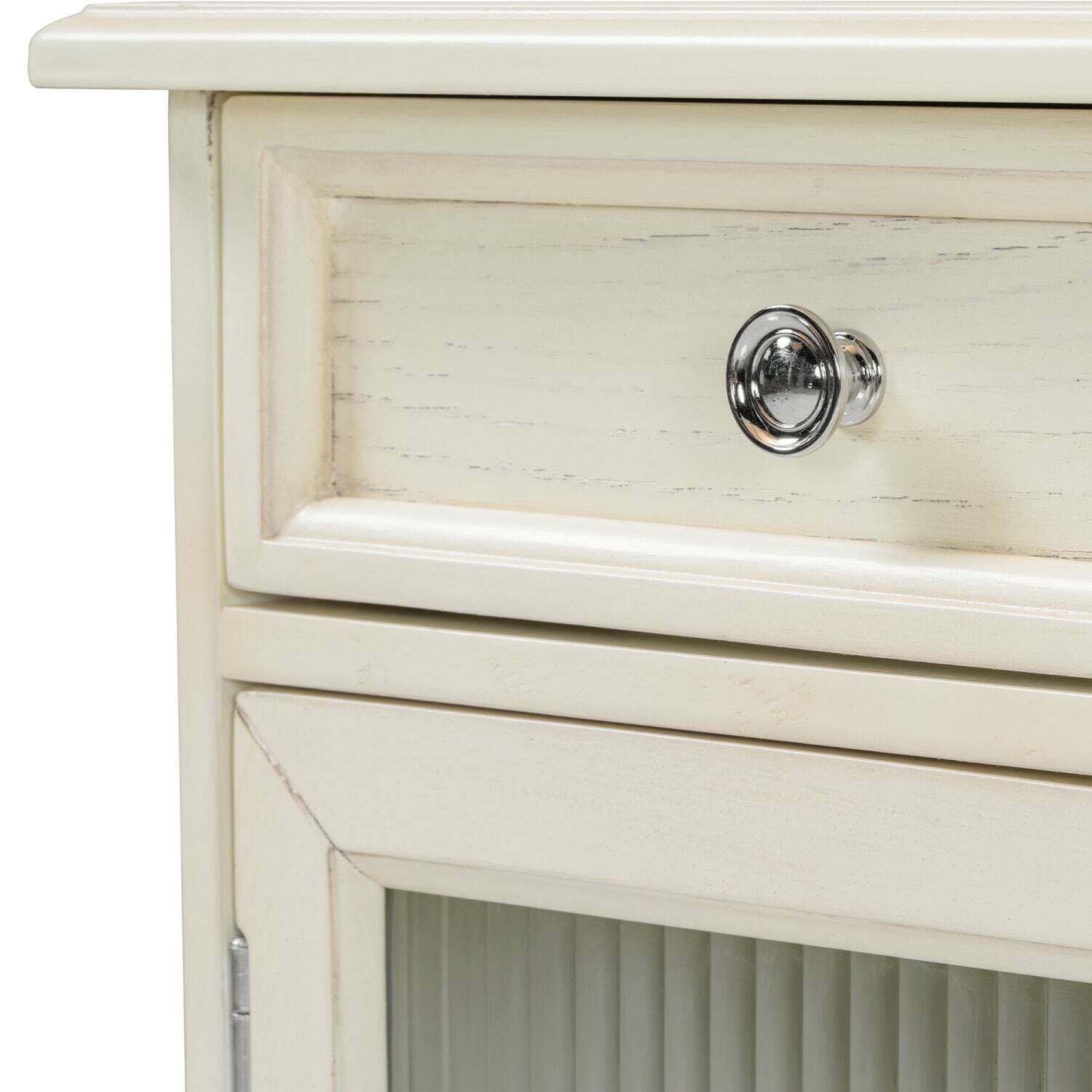 Back. Lirago - White Oak 2-in-1 Vanity Desk with Flip-Top Mirror Dressing Table with Drawer Cabinet 20.2”D x 46.5“ W x 29.7“ H - White.