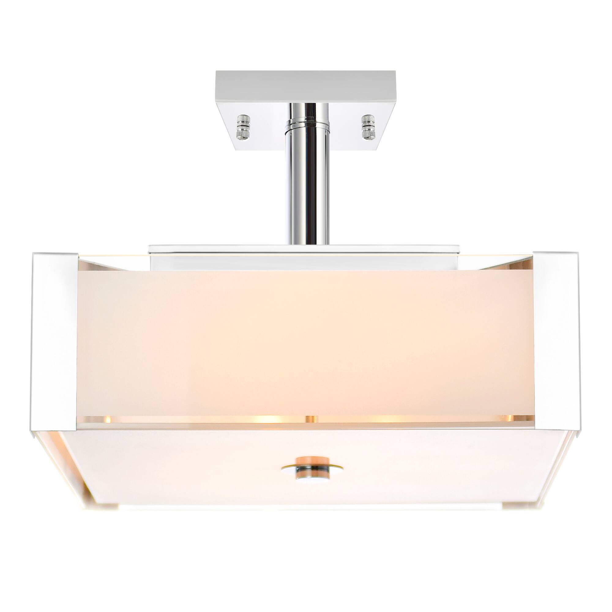 Angle. CWI Lighting - Lucie 3 Light Drum Shade Chandelier With Chrome Finish - Chrome.