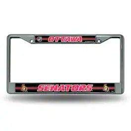 Rico Industries - Ottawa Senators Standard Size Chrome License Plate Frame - It Sparkles - Multi