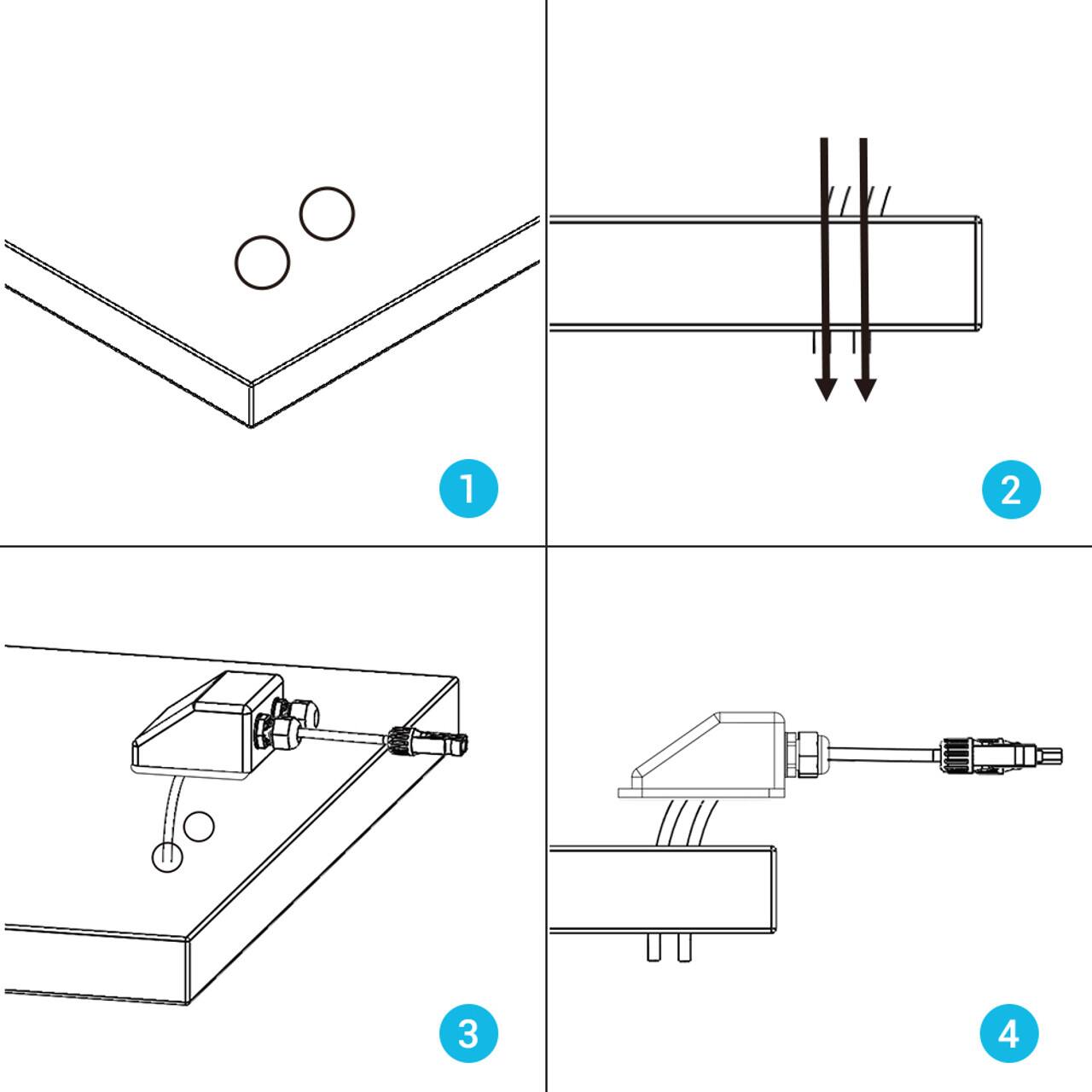 Alt View 14. Renogy - Solar Double Cable Entry Gland - Black.