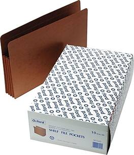 Pendaflex - Reinforced File Pocket, 5 1/4" Expansion, Legal Size, 10/Box - Redrope