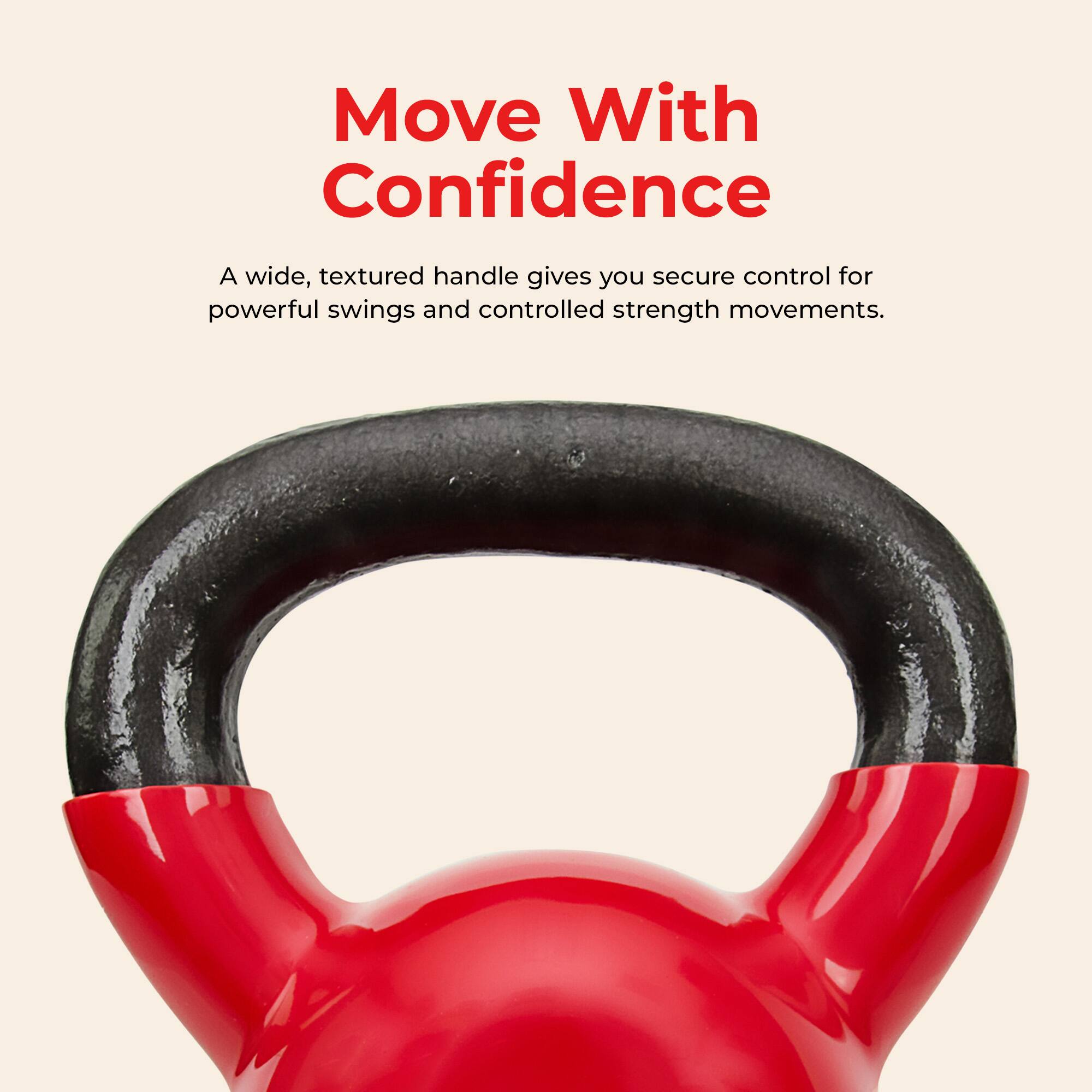 Move With Confidence

A wide, textured handle gives you secure control for powerful swings and controlled strength movements.