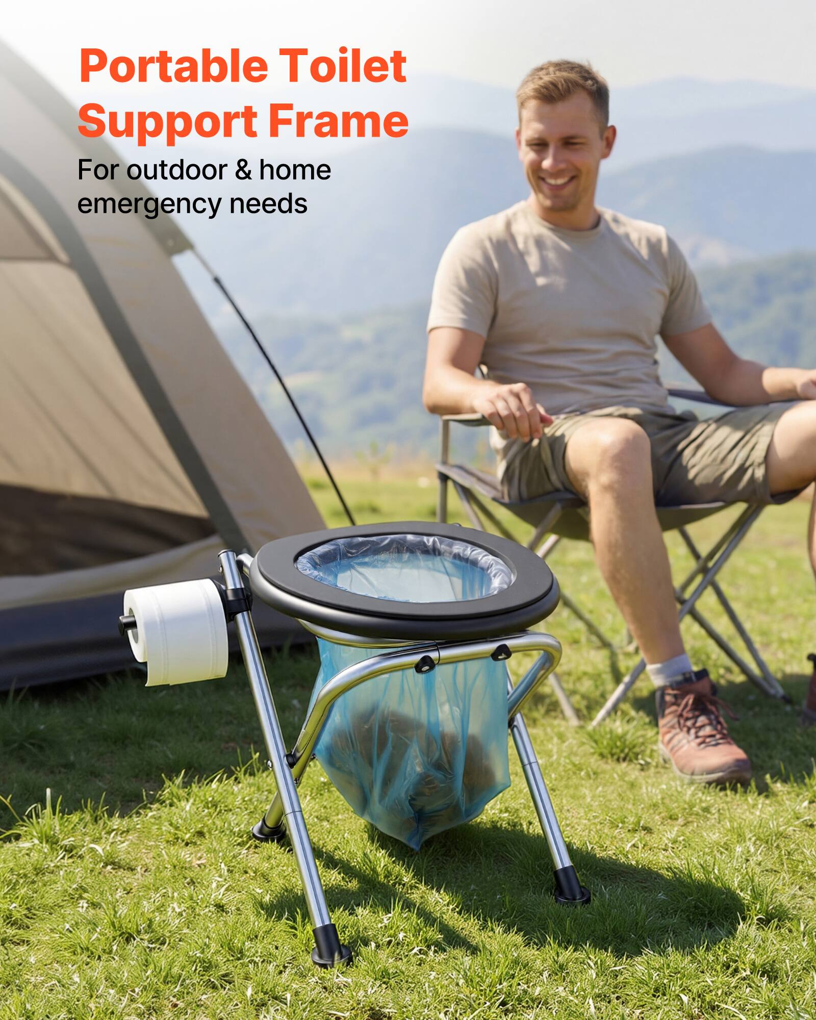 Portable Toilet Support Frame  
For outdoor & home emergency needs