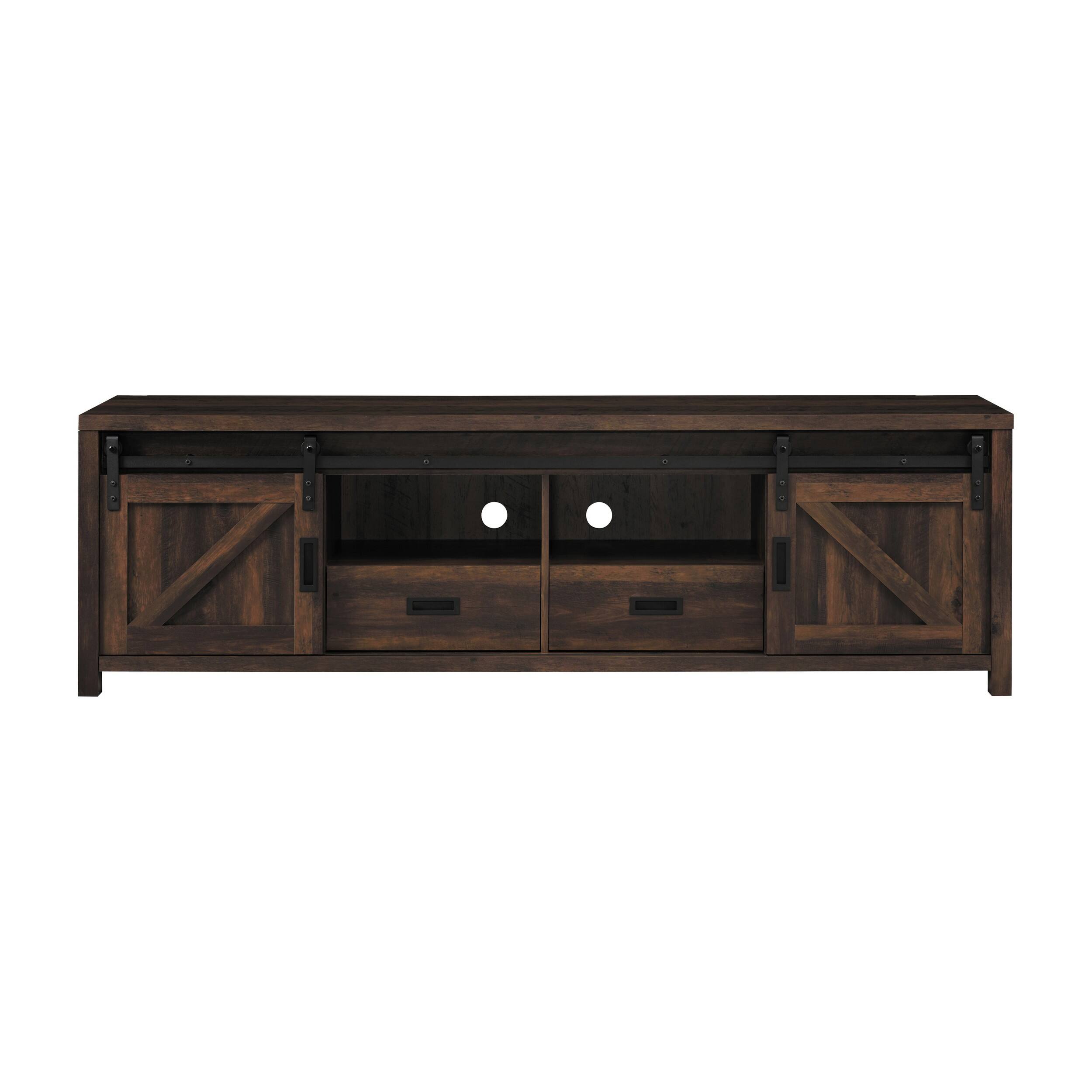 Alt View 1. Manhattan Lane - Sem 79 Inch TV Media Entertainment Console, 2 Drawers - Brown, Black.