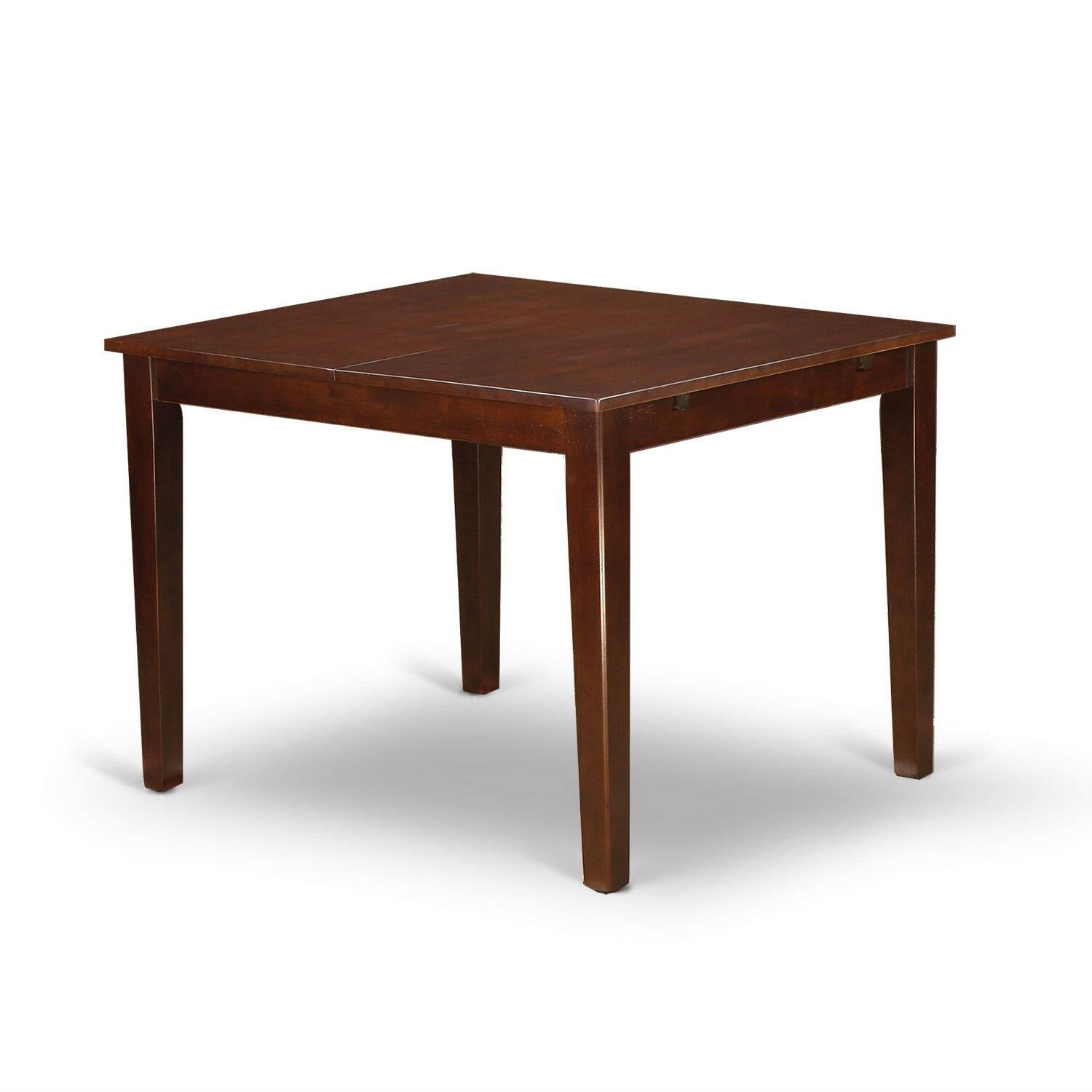 Angle. SlickBlue - Mahogany Wood Dining Set, 7-Piece Mission Style - Brown.