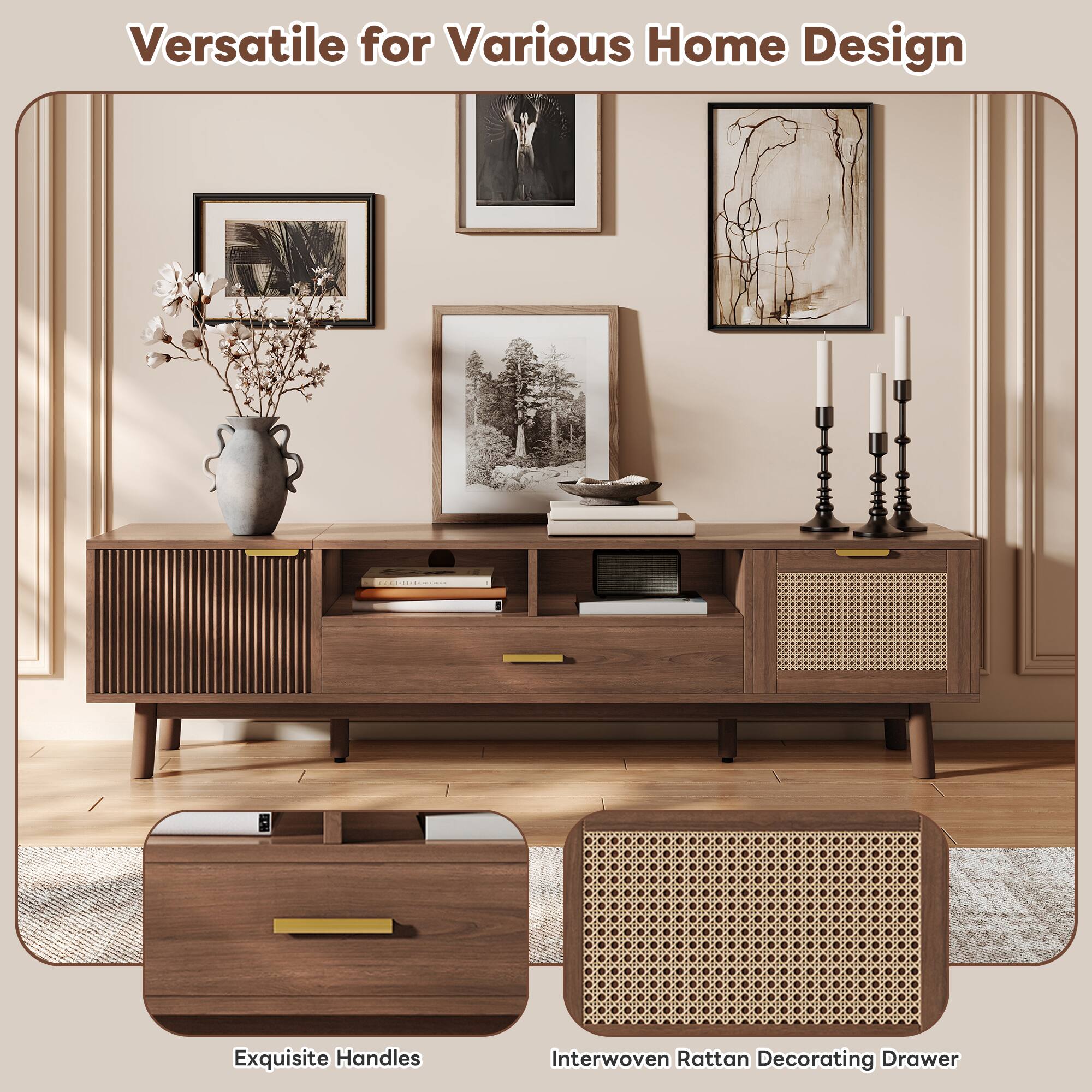 Versatile for Various Home Design

Exquisite Handles

Interwoven Rattan Decorating Drawer
