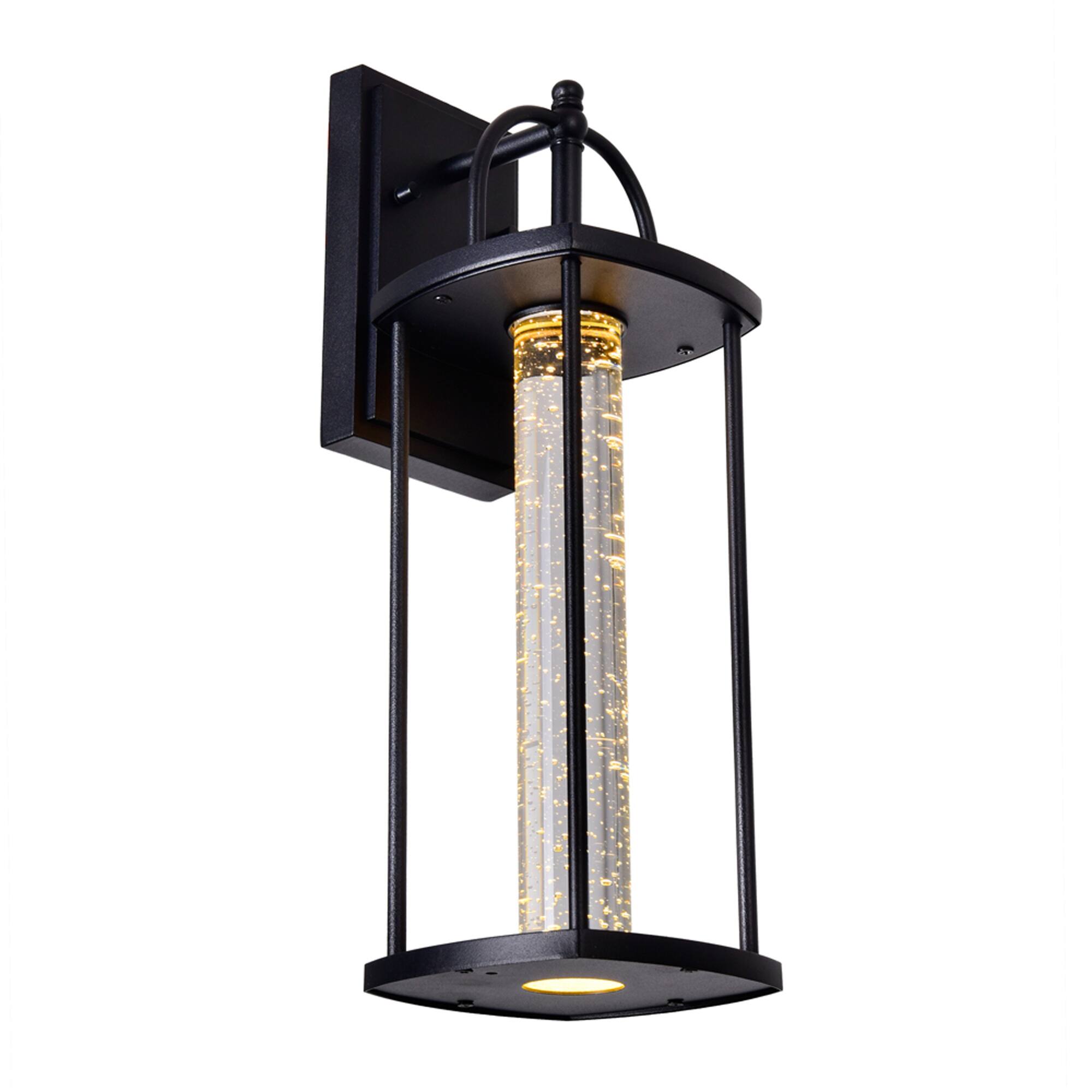 Angle. CWI Lighting - Greenwood LED Outdoor Black Wall Lantern - Black.