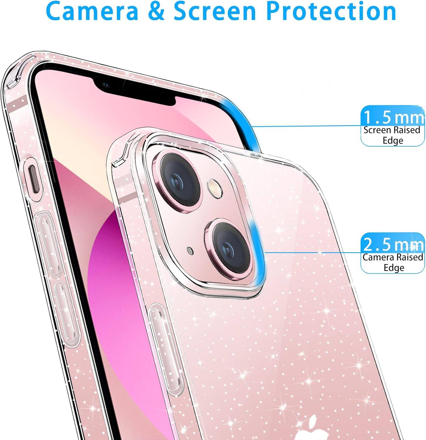 Camera & Screen Protection, 1.5 mm Screen Raised Edge, 2.5 mm Camera Raised Edge