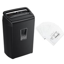 Bonsaii - 10-Sheet Cross-Cut Paper Shredder - P4 Security - 5.5 Gallon Bin with Handle - Overheat Protection - 24 Lubricant Sheets - Black